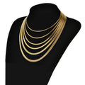 High Quality Stainless Steel Blade Flat Snake Chain 18K Gold Plated Necklaces for Men Women Europe & America Style Gift