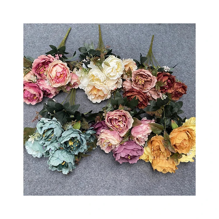 11 Forks  Xiangfei Peony Cheap Wholesale Artificial Flowers  Dekoration