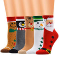 Wholesale New Cute Snowman Santa Clause Cartoon Xmas Socks Women Holiday Christmas Cotton Crew Socks