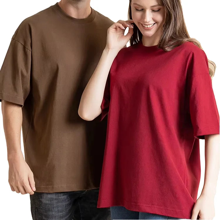 Cotton T-Shirt Wholesale Loose Fit Solid Tee Custom Logo Digital Printing Streetwear Oversize Men T Shirt
