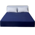 Dark Blue Color Waterproof Bed Sheet Mattress Cover Protectors Polyester Knit
