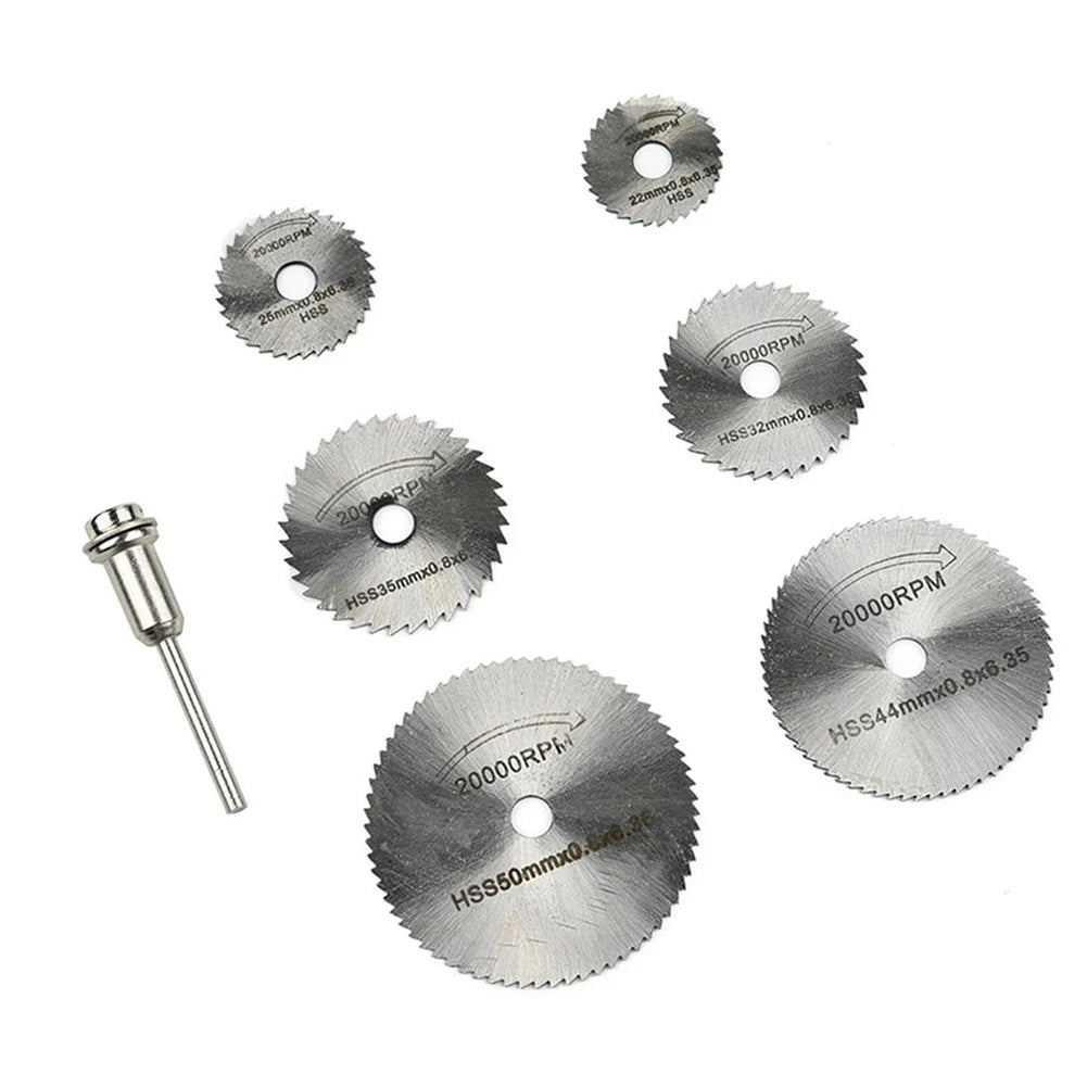 7Pcs Industrial Mini Circular Saw Blade Electric Grinding Cutting Disc Rotary Tool Dremel Metal & Wood Cutter Power Tool