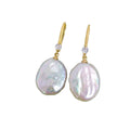 Baroque Freshwater Pearl Ear Hook Earrings 18K Gold-Plated Women's Natural Beauty Accessory