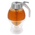 Honey Dispenser Pot Container Cup Juice Syrup Kettle Kitchen Bee Drip Rack Stand Portable Storage Pot Transparent Container