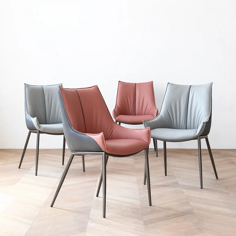 Wholesale Modern Nordic Luxury PU Leather Dining Chairs with Stainless Steel Legs for Restaurant and Home Bar Use
