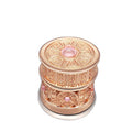 Arabic Style Egyptian Dubai Middle East Inlaid Carved Luxury 8ml Metal Glass Jar Fragrance Bakhoor Jar