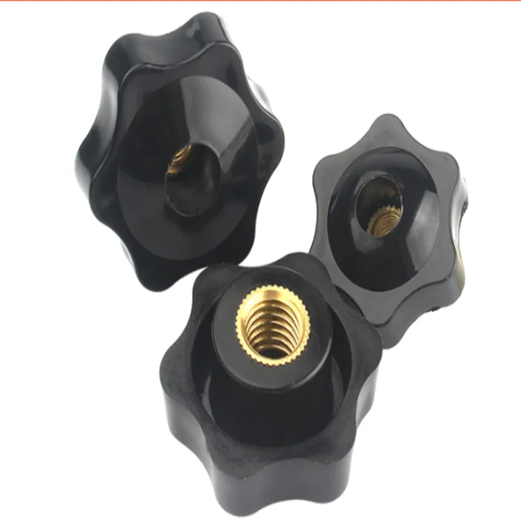 M5 M6 M8 M10 Plum Hand Tighten Nuts Handle Thread Star Mechanical Black Thumb Nuts Clamping Knob Manual Nuts