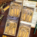 45 Pieces/Pack Kraft Paper Stickers Time Message Series Retro Hand Account DIY Material Decoration Stickers 4 Choices
