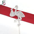 New Arrival Sliver Plating  Bird /crow Rhinestone Cake Topper Custom Animal Cake Topper for Funny Party Cake Decoration