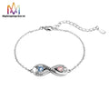 Valentine'S Day Gift Couple Jewelry Bracelet 2 Birthstone Name Engravable Infinite Bracelet