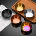 Chinese Style Round Deepening Small Bowl Stainless Steel Soy Sauce and Vinegar Dish Single Layer rainbow Color Seasoning Dish