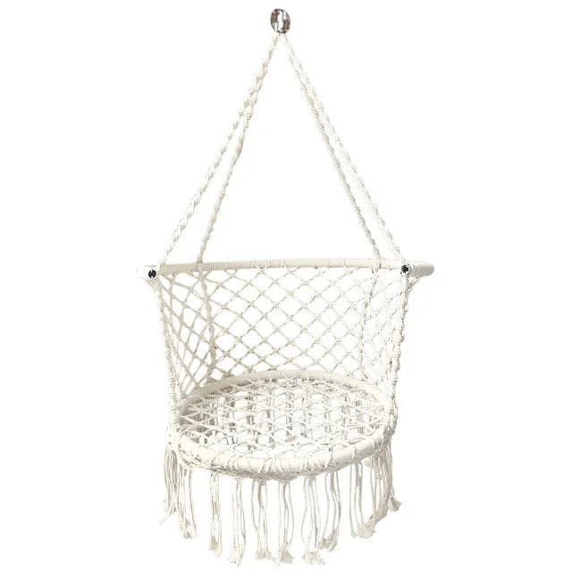 GodsWord Macrame Hammock Chair Swing Outdoor and Indoor Cotton Rope Hammock Swing Chair for Living Room Patio Garden