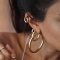 Wholesale Custom Women Hypoallergenic Hoop Earrings PVD 18K Gold Plated Stainless Steel Waterproof Anti Non Tarnish Free Jewelry