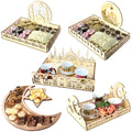 Wooden Eid Mubarak Dessert Tray EID MUBARAK Decor DIY Wooden Tray Home Kareem Ramadan Muslim Decor Creative Table Pastry Tray
