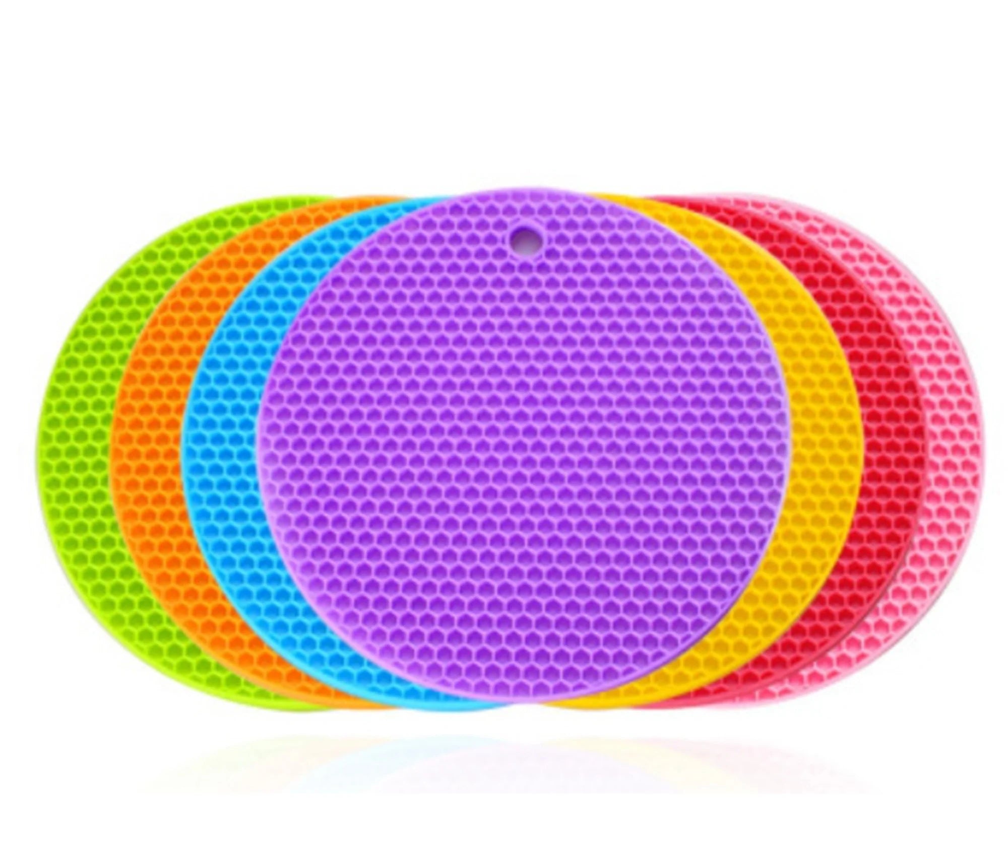 8mm Thickness Honeycomb Round Silicone Pot Holder