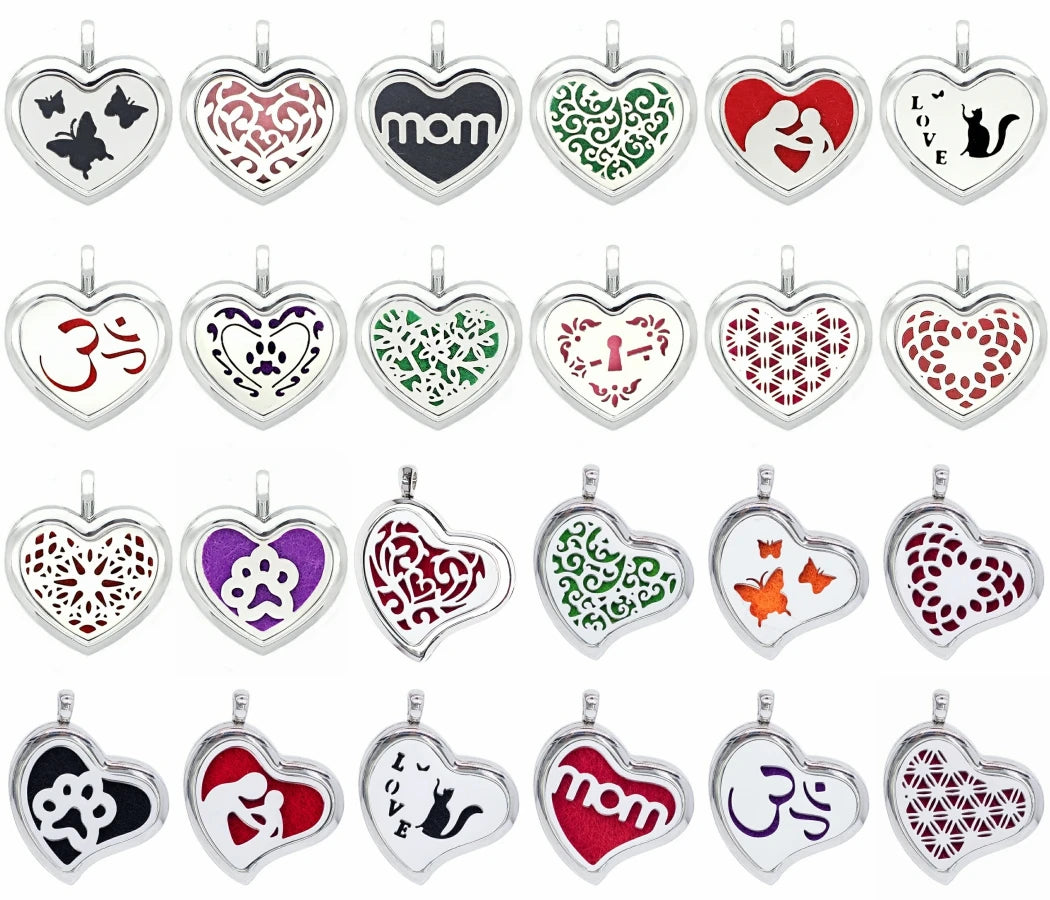New Heart Shape Aromatherapy Locket Perfume Essential Diffuser Locket Pendant Necklace As Gift