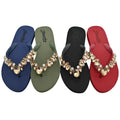 Women's Summer Outdoor Beach for Slippers Glittering Diamond Flip Flop with Breathable Anti-Slippery Features Soft Eva Material