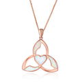 Fine Jewelry 925 Sterling Silver Celtic Knot Heart Opal Good Luck Cover Necklace for Women