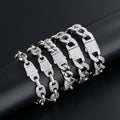 Hip Hop Men Jewelry Miami Cuban Chain Link Bracelet Silver Plated Ice Zircon Bracelet