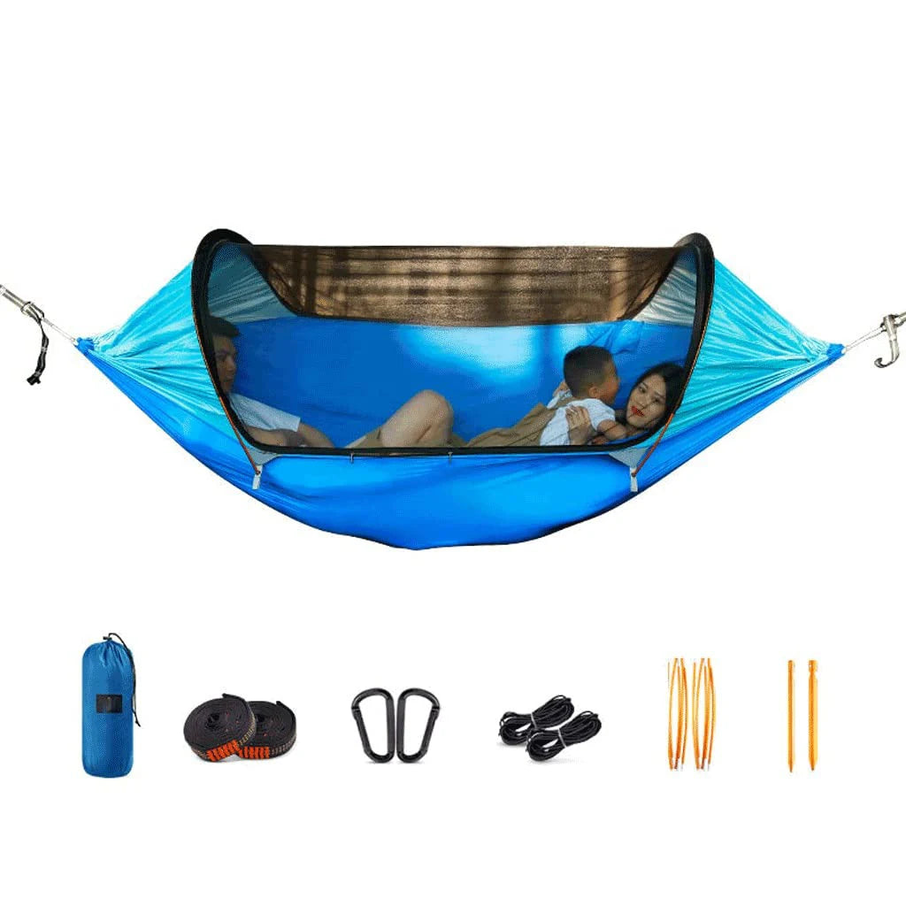 Outdoor Hiking Parachute Portable Large Camping Hammock with Mosquito Net Tree Straps Swing Bed Ultralight Hanging Hammocks