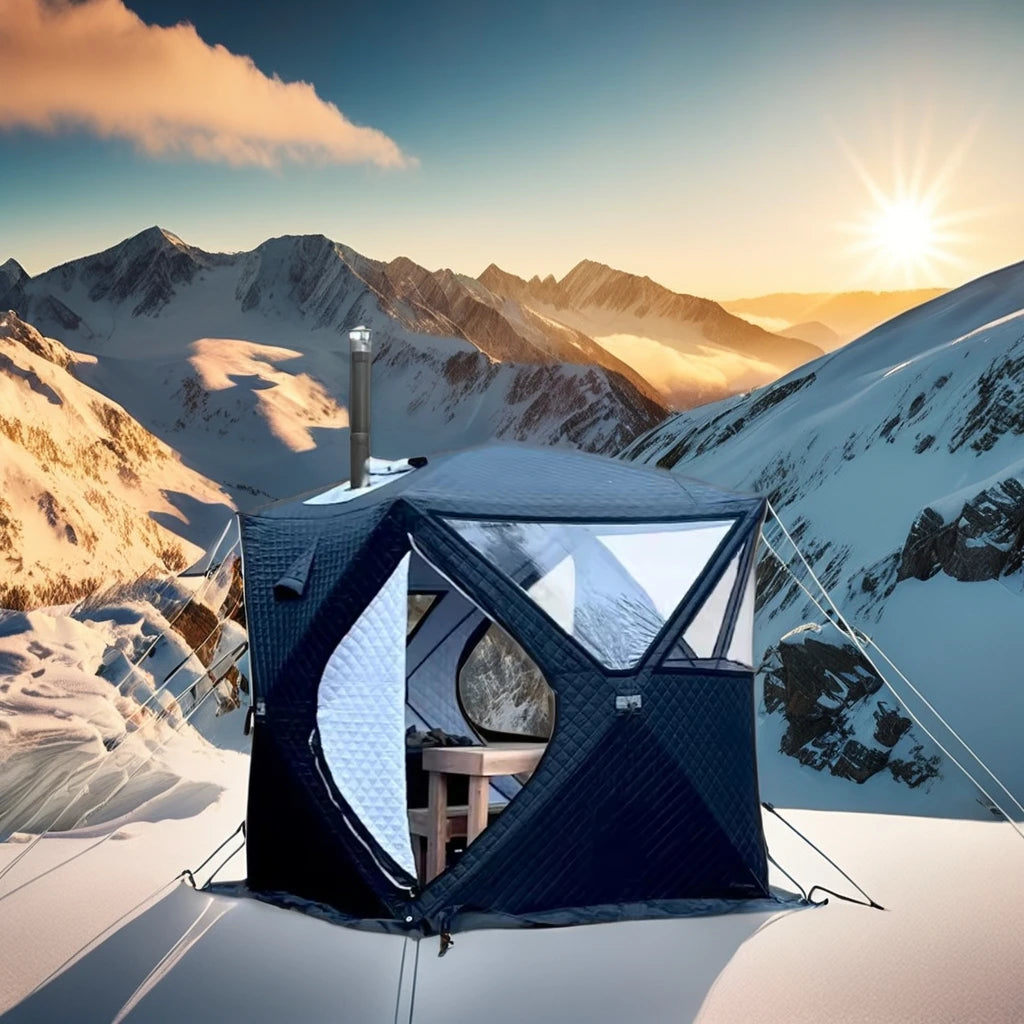 Automatic Opening Warm Camping Sauna Shelter Winter Portable Outdoor Steam Sauna Tent Waterproof Oxford Cotton Fabric Single