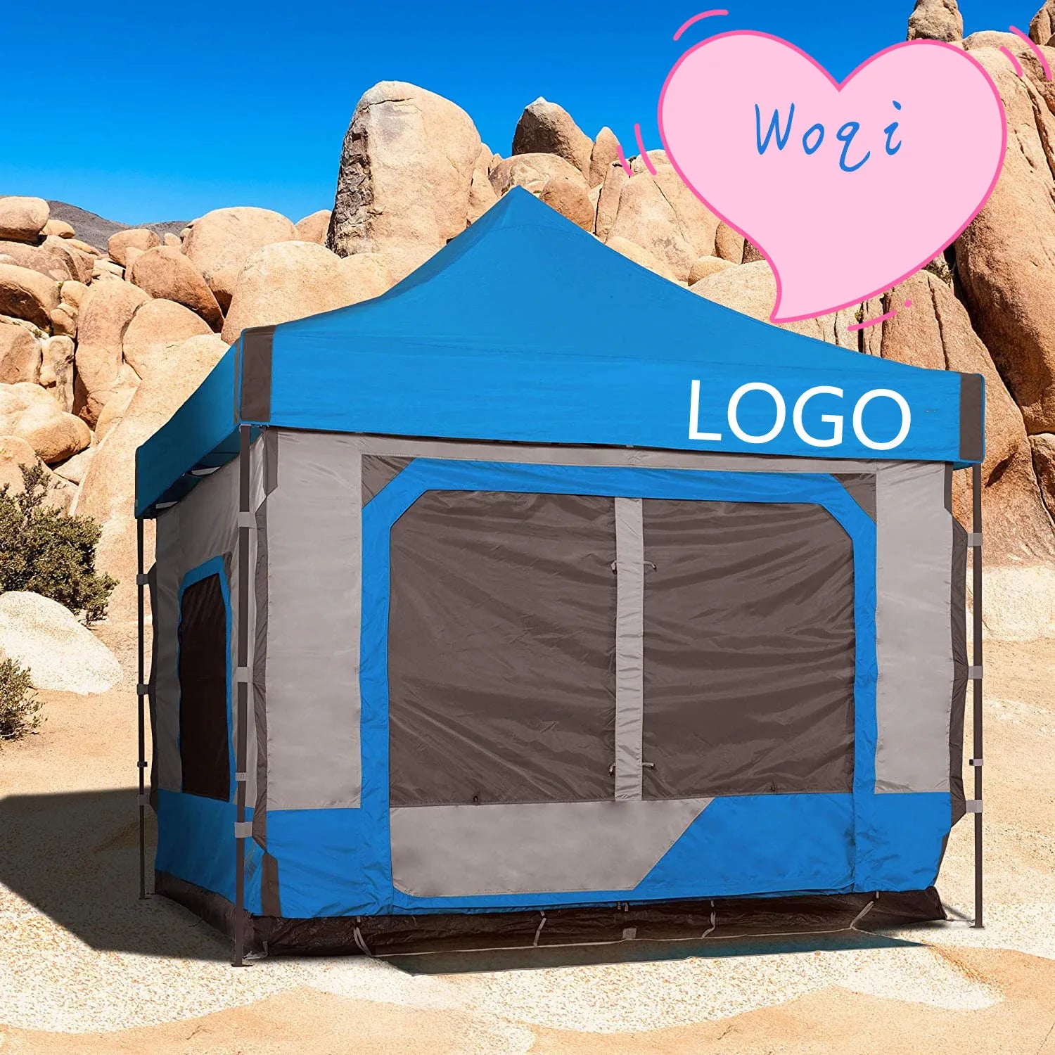 Woqi Large Family Inflatable Waterproof Extended Family Dome Camping Tents for Outdoor 4 Season
