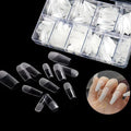 Hot Selling 500-Piece Trapezoidal Nail Extension Templates French Style Traceless Water Drop Design Salon Artificial Fingernails
