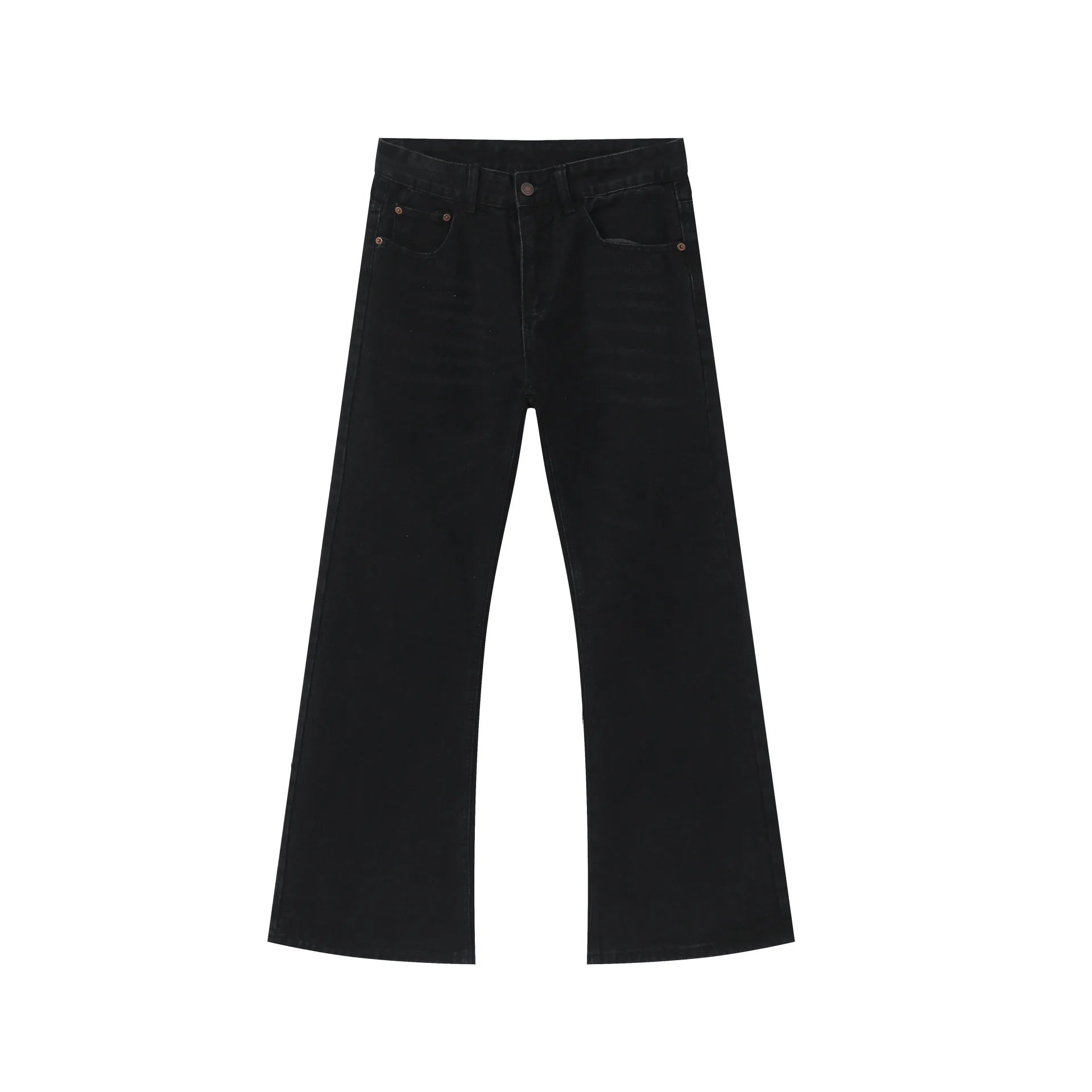2025 Black Flared Jeans Men Casual Light Washed Jeans Clean Fit Black Flare Jeans