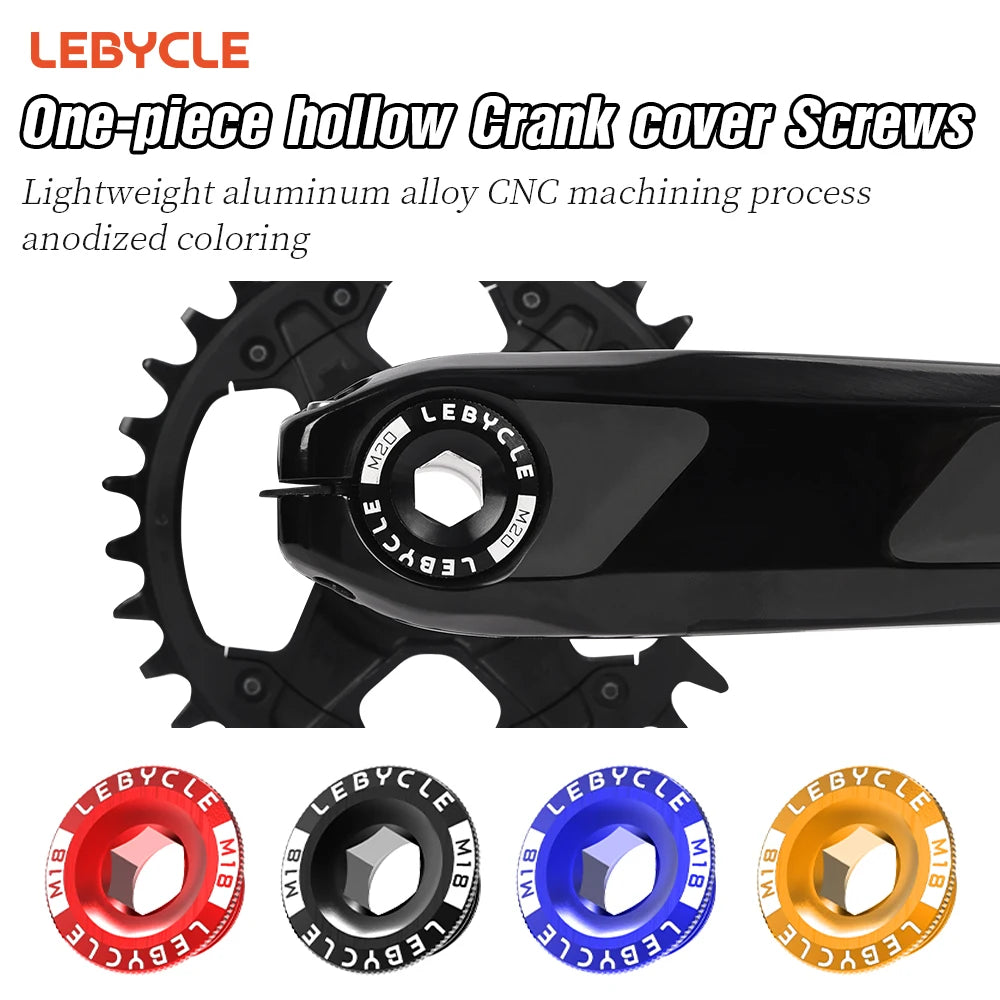 LEBYCLE Custom MTB Road Bike Crank Cover Screw Bicycle CNC Aluminum Alloy Crank Arm Bolt for Shimano