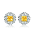 New Arrival Jewelry Luxury Classic 925 Sterling Silver Gold Yellow Gemstone Stud Earrings