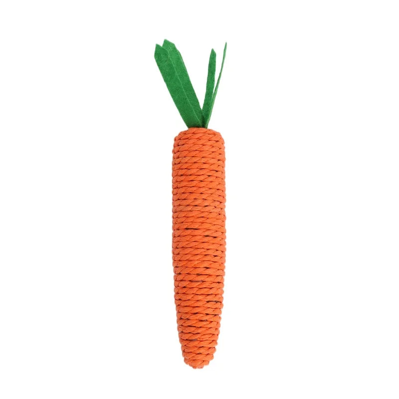 Eco-Friendly Pet Cat Sisal Carrot Shape Chewing Teasing Toy