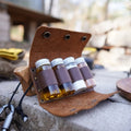 Factory Customized Durable Vintage Real Genuine Leather Travel Camping Spices Kit Pouch with Snaps
