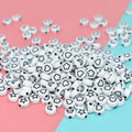 500 G/bag  4*7 mm Round Flat Acrylic Beads Colored love Loose Beads for Jewelry Charm Accessories