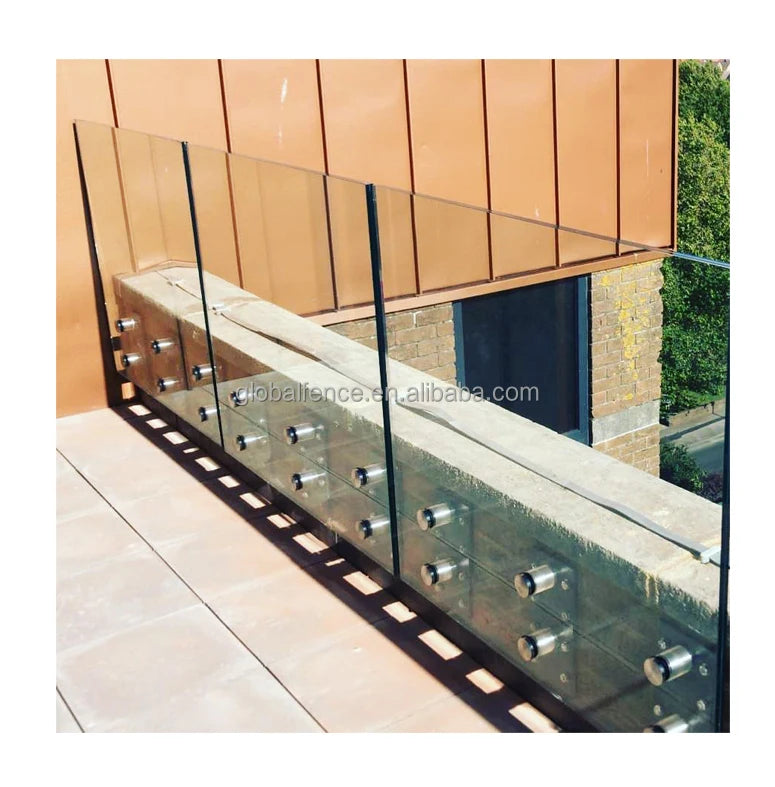 Reilbu Easy Install Standoff  Glass Railing System  for  Stairs Balcony Proch