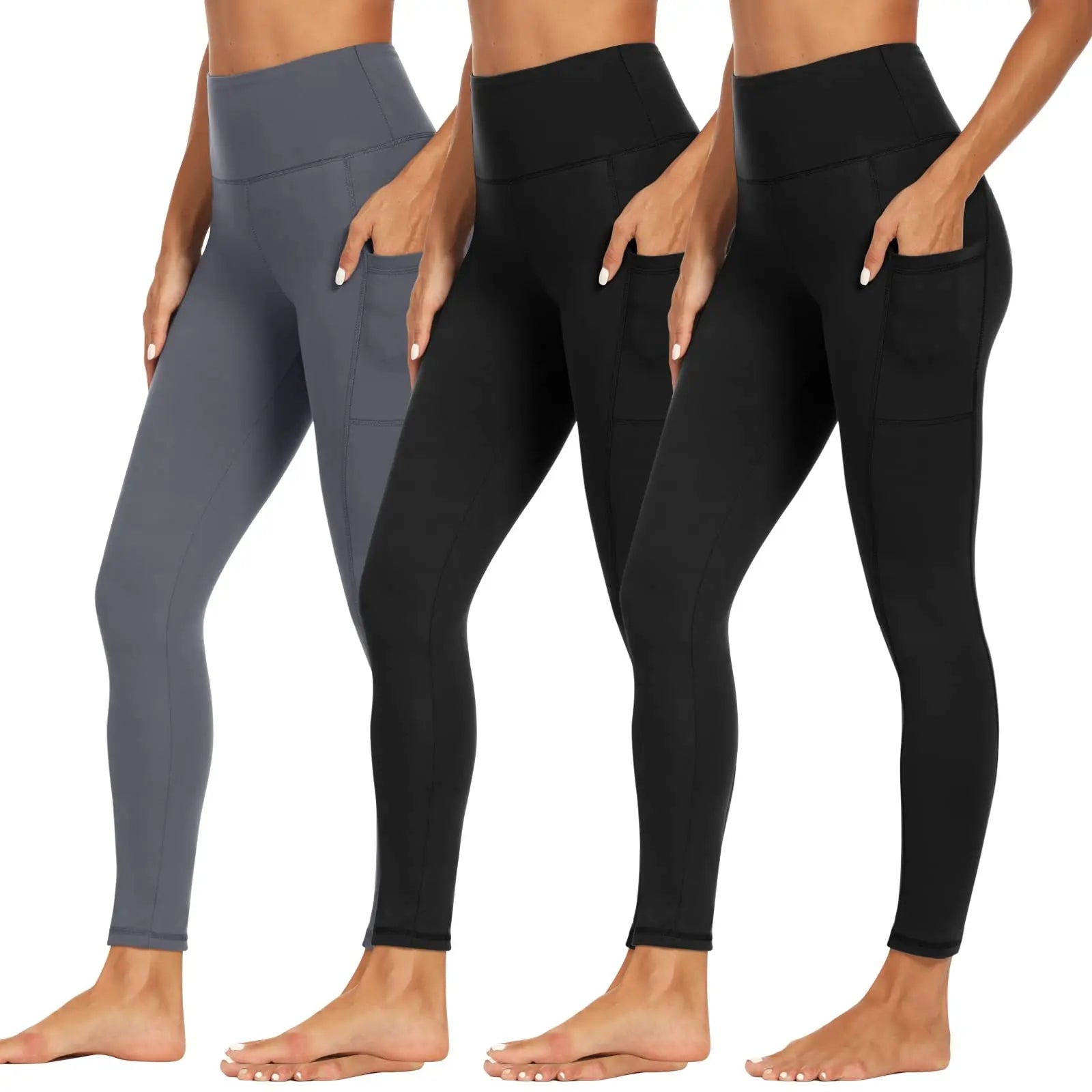2025 High Waisted Tummy Control Breathable SEAMED Knitted Exercise Leggings Fitness Buttery Soft Fabric Custom Logo Pockets