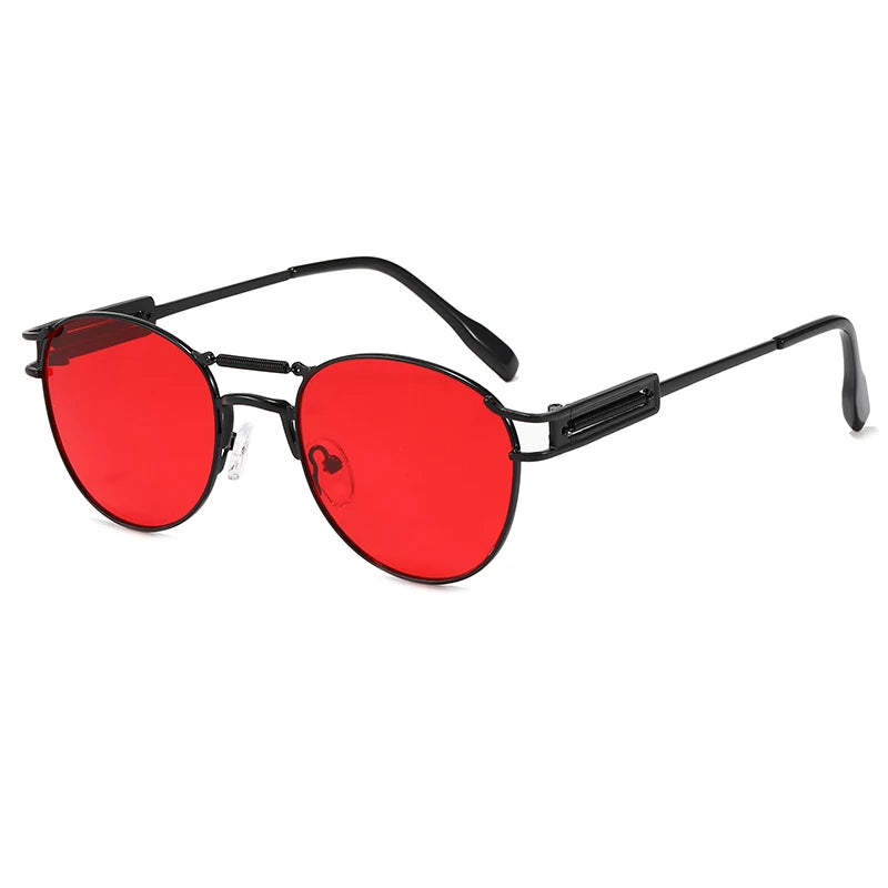Superhot Eyewear 13561 Vintage Round Metal Sun Glasses Men Women Steampunk Sunglasses