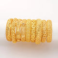 JinXiuXing 24k Gold Plated Wedding Bangles for Women Bride Can Open Bracelets Indian/ethiopian/Bride/african Wedding Jewelry