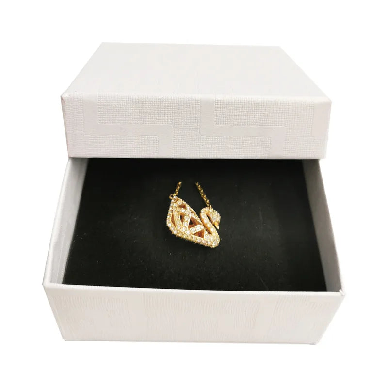 Lychee Pattern Lid Cover Jewellery Packaging Boxes Ring Necklace Pendant Earrings Custom Logo Box for Jewelry Luxury
