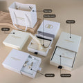Luxury Jewelry Packaging Set Box and Paper Bag Microfiber jewelry Pouch with Ribbon For Necklace Bracelet Earrings