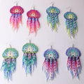 Delicate Ethnic Colorful Jellyfish Tassel Earrings Handmade Bohemian Seed Bead Pendant Earrings for Women Beach Jewelry