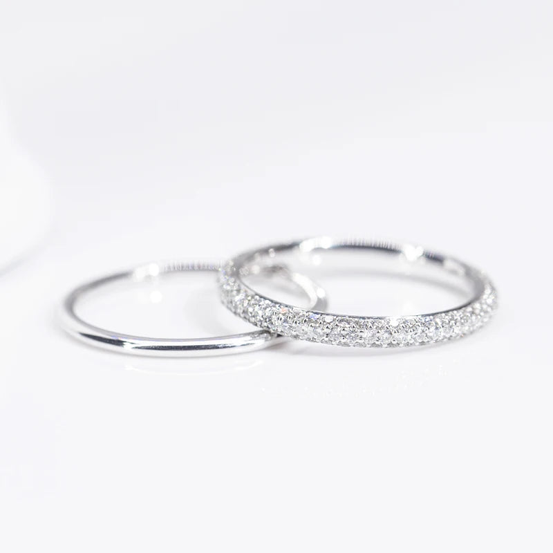 18k White  Gold Diamond Wedding Ring Lab Grown Diamond Jewelry Rings  IGI Certificate