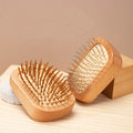 Factory Wholesale Natural Beech Wood Handleless Square Air Cushion Comb for Women Travel Portable Common Comb