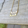 QUSEDINY Custom Gold Plated Stainless Steel Jewelry Trendy Name Heart Letter Alphabet Mama Pendant Mom's Choker Chain Necklace