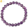 CSJA Wholesale Energy Yoga Healing Natural Crystal Rose Quartz Stretch Stone Beaded Bracelet for Men Women G255