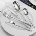 Cross-border  High-grade Thick Hemp Hemp Grain Hotel Home Stainless Steel Western Tableware Steak Knife Fork and Spoon