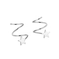 Double Ring Star Stud 925 Sterling Silver Hypoallergenic Earring for Women Girls Fine Jewelry Wholesale Cartilage Piercing
