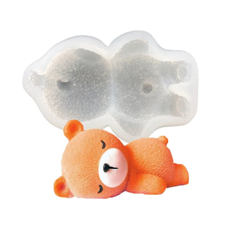 A21 3D Sleeping Bear Cheese Mousse Cake Silicone Mold DIY Icecream Jelly Candy Silicone Molds Baking
