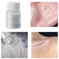 DINZON Custom Logo Body Highlight Glitter Powder Silver Shimmer Cosmetic Pigments for Parties Makeup