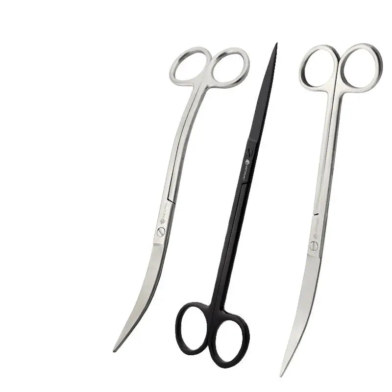 Mirror Polished Curved Scissors Cleaning Tools Kit Aquarium Plant Scissors
