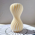 Abstract Art Decorative Wavy Wax Molds Pillar Spiral Design Silicone Candle Mold Round Wave Twirl Silicone Mould